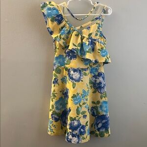 Bonnie Jean Yellow and Blue Floral Dress
